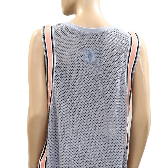 Free People FP Movement Coquette Tank Top Knit Mesh Striped Oversized L 284423 - Picture 10 of 11